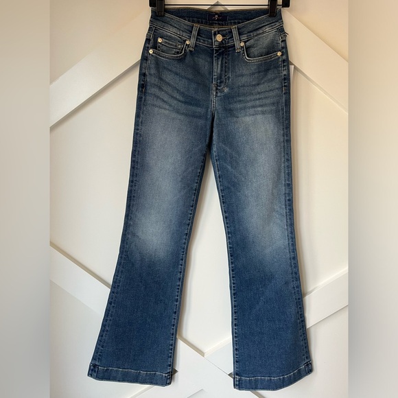7 For All Mankind Tailorless Dojo Jeans Size 26 7FAMK NWT With Rhinestones - Picture 9 of 14
